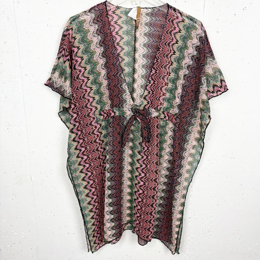 Becca by Rebecca Virtue Solstice Crochet Tunic Stripe Swim Cover Up Size XS - Picture 2 of 10